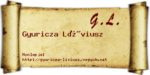 Gyuricza Líviusz névjegykártya