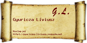 Gyuricza Líviusz névjegykártya