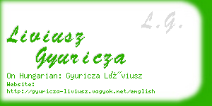 liviusz gyuricza business card